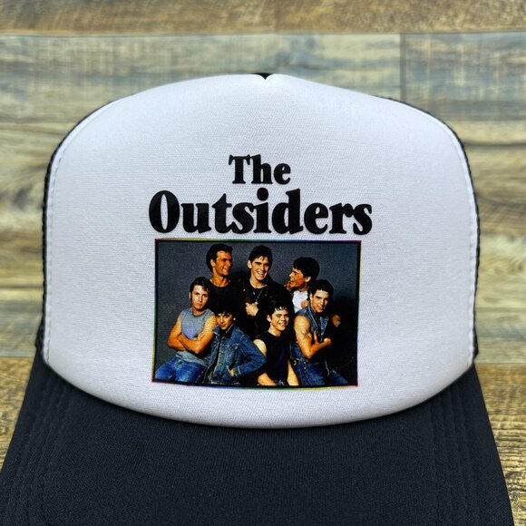 The Outsiders Mens Trucker Hat Black Snapback Ponyboy 1983 Cult Classic Movie - Picture 2 of 6